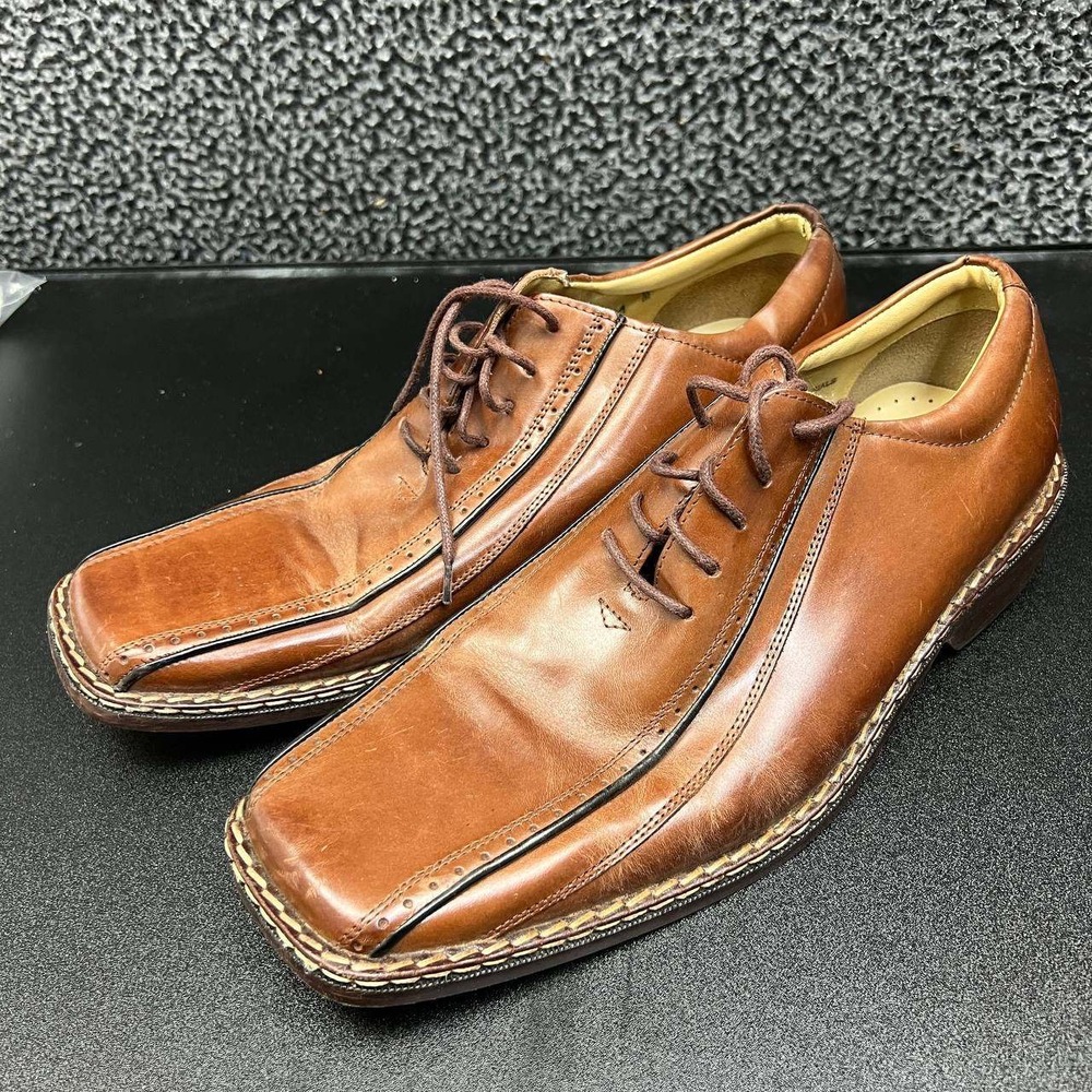 Vintage Stacy Adams Dress Shoes Men 11M Brown Derby Leather Lace Up 23086